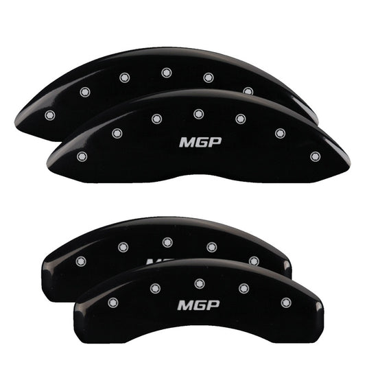 MGP 4 Caliper Covers Engraved Front Mustang - Engraved Rear S197/GT - Yellow Finish Blk Characters