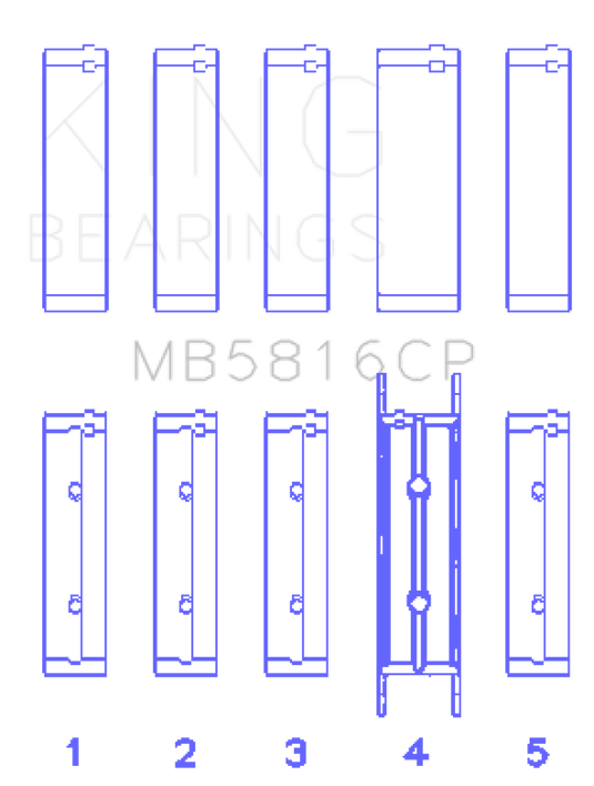 King Engine Bearings Ford 391CI 32V Turbo V8 Power Stroke/ O/S .040in Main Bearing Set