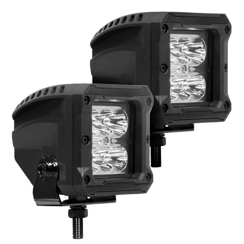 Load image into Gallery viewer, Go Rhino Xplor Bright Series Cube LED Spot Light Kit (Surface/Threaded Stud Mount) 3x3 - Blk (Pair)

