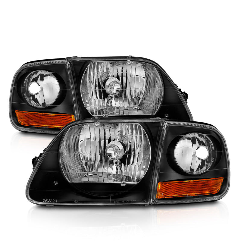 Load image into Gallery viewer, ANZO 1997-2003 Ford F150 Crystal Headlight Black w/ Parking Light
