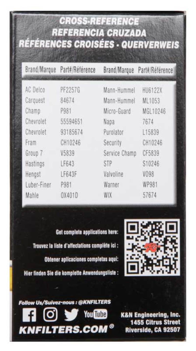 Load image into Gallery viewer, K&amp;N Performance Oil Filter for 09-19 GM 1.4L / 1.6L / 1.8L w/ Hengst Filter Housing
