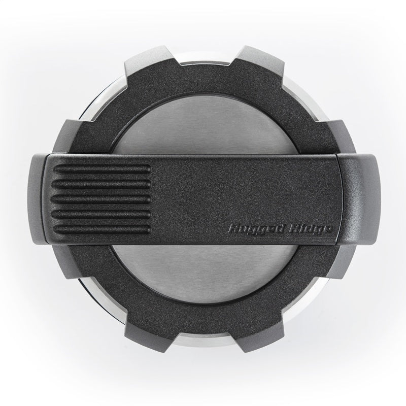 Load image into Gallery viewer, Rugged Ridge Elite Fuel Door Non-Lock Brushed Alum 07-18 Jeep Wrangler JK
