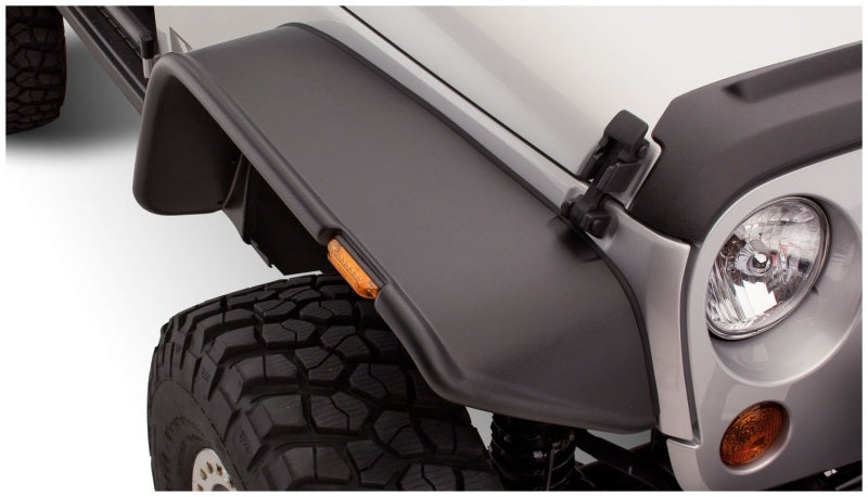 Load image into Gallery viewer, Bushwacker 07-18 Jeep Wrangler Flat Style Flares 2pc - Black
