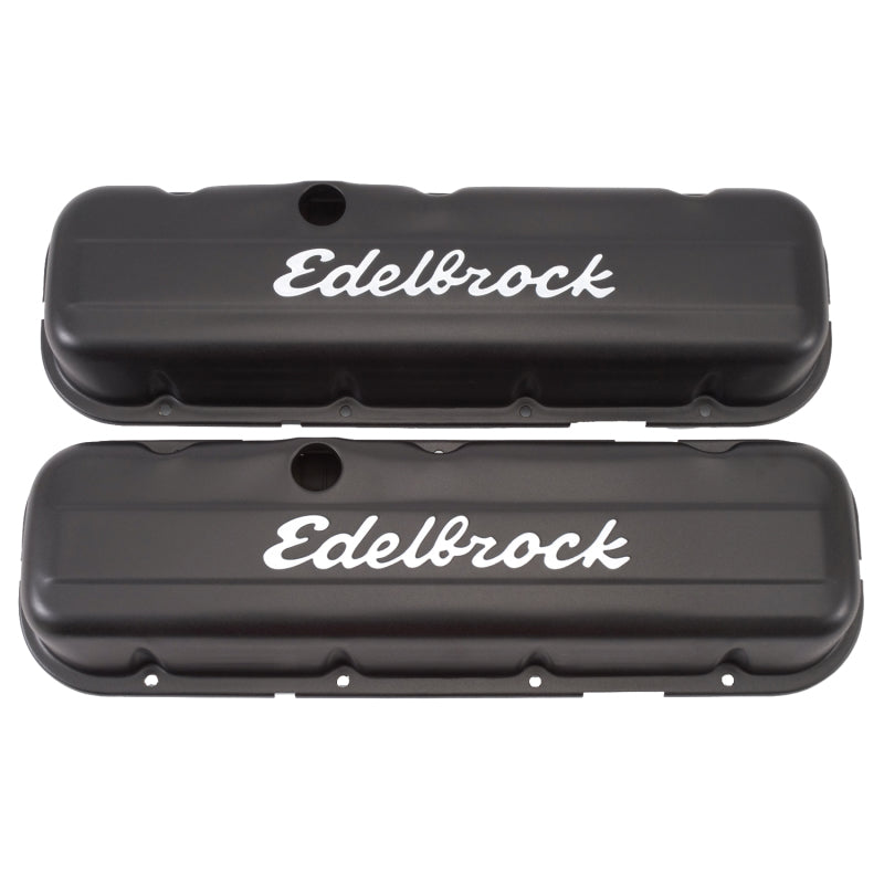 Load image into Gallery viewer, Edelbrock Valve Cover Signature Series Chevrolet 1965 and Later 396-502 V8 Low Black
