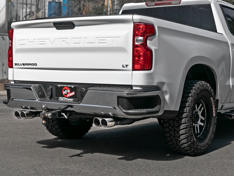 Load image into Gallery viewer, aFe Vulcan Series 3in-2-1/2in 304 SS Cat-Back 2019 GM Silverado 1500 V8-5.3L w/ Polished Tips
