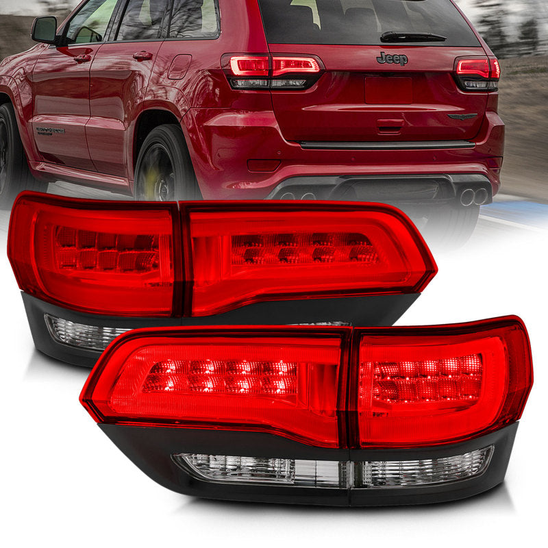 Load image into Gallery viewer, ANZO 2014-2016 Jeep Grand Cherokee LED Taillights Red/Clear
