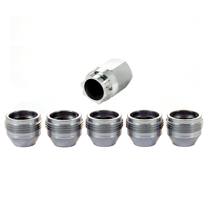 Load image into Gallery viewer, McGard Wheel Lock Nut Set - 5pk. (Under Hub Cap / Cone Seat) M14X.5 / 22mm Hex / .893in. L. - Silver
