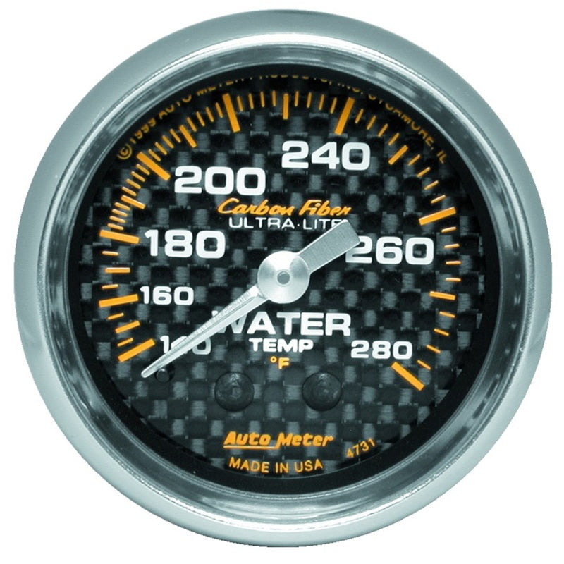 Load image into Gallery viewer, Autometer Carbon Fiber 52mm WaterTemperature Gauge
