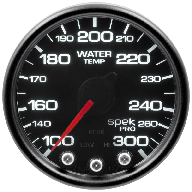 Load image into Gallery viewer, Autometer Spek-Pro Gauge Water Temp 2 1/16in 300f Stepper Motor W/Peak &amp; Warn Blk/Smoke/Blk
