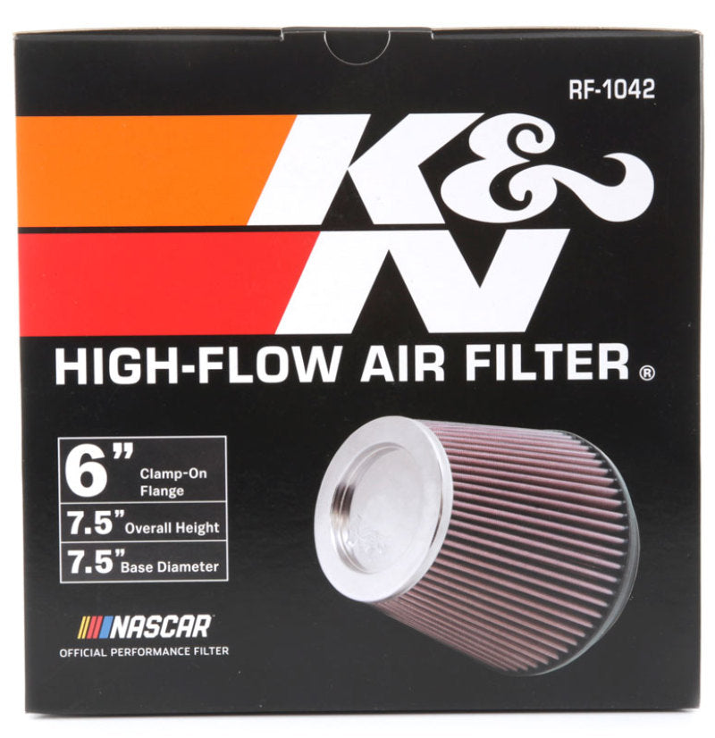 Load image into Gallery viewer, K&amp;N Round Tapered Universal Air Filter 6in Flange ID x 7.5in Base OD x 5in Top OD x 6.5in Height
