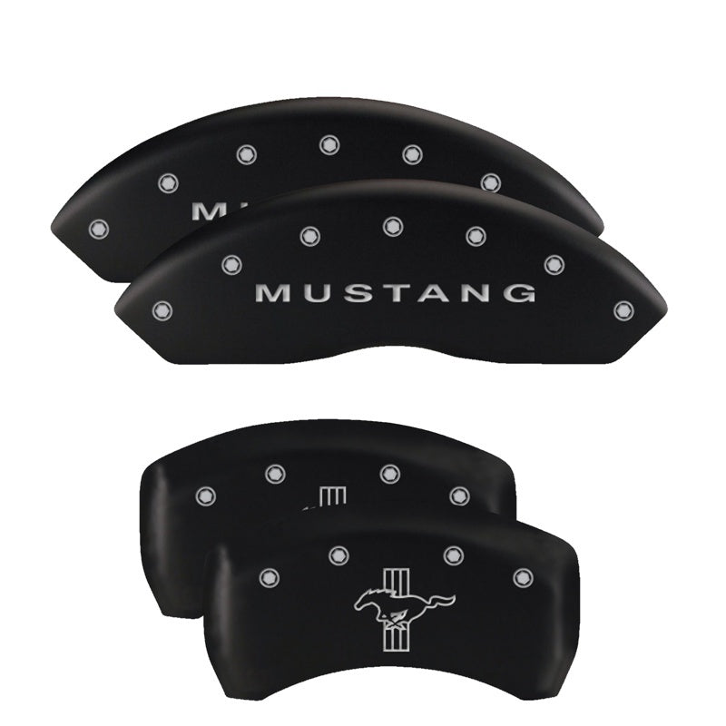 Load image into Gallery viewer, MGP 4 Caliper Covers Engraved Front &amp; Rear MGP Black finish silver ch
