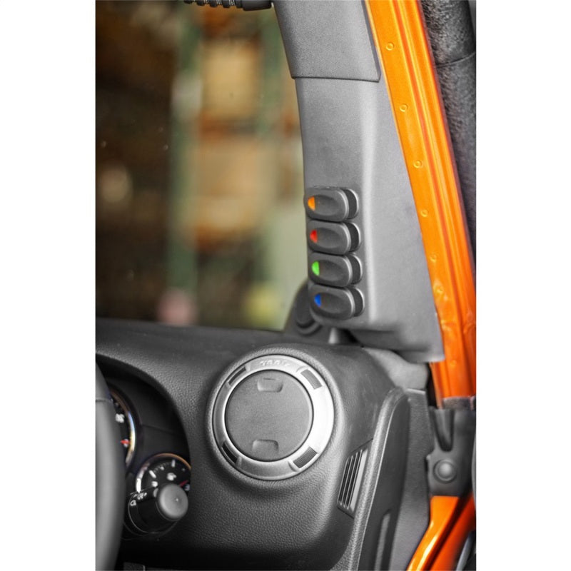 Load image into Gallery viewer, Rugged Ridge A-Pillar 4 Switch Pod Black RHD 11-18 Jeep Wrangler JK
