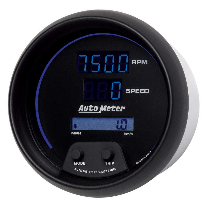 Load image into Gallery viewer, Autometer 85.7mm Black Digital 8000rpm/160mph or 260kmph Electric Tachometer/Speedometer Combo
