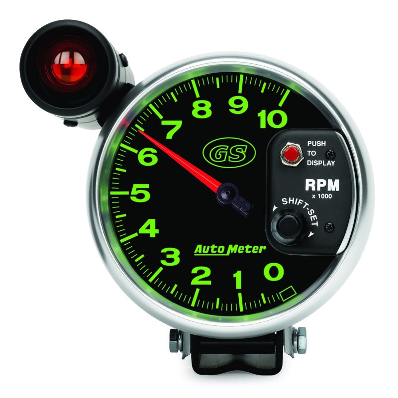 Load image into Gallery viewer, AutoMeter Gauge Tachometer 5in. 10K RPM Pedestal W/ Ext. Shift-Lite Gs
