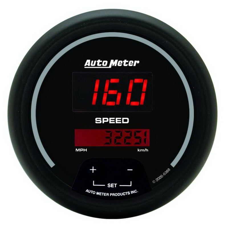 Load image into Gallery viewer, Autometer Sport-Comp Black 3 3/8in 160 MPH Digital Speedo Gauge
