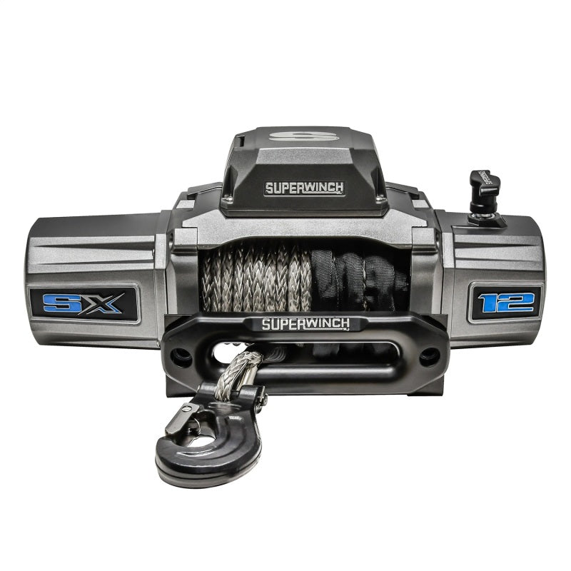 Load image into Gallery viewer, Superwinch 12000 LBS 12V DC 3/8in x 80ft Synthetic Rope SX 12000SR Winch - Graphite
