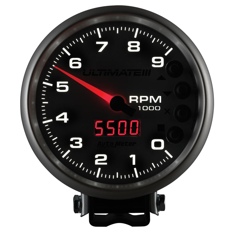 Load image into Gallery viewer, Autometer 5 inch Ultimate III Playback Tachometer 9000 RPM - Silver
