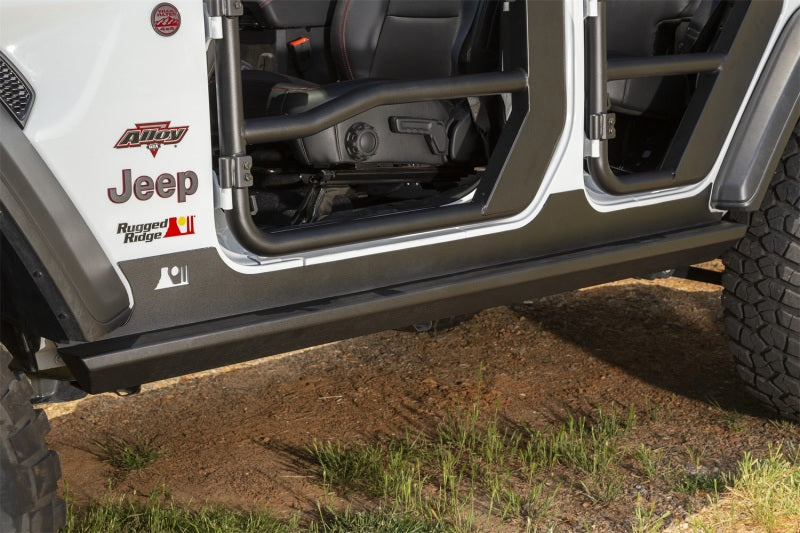 Load image into Gallery viewer, Rugged Ridge XHD Rock Sliders 18-20 Jeep Wrangler JL 4 Door
