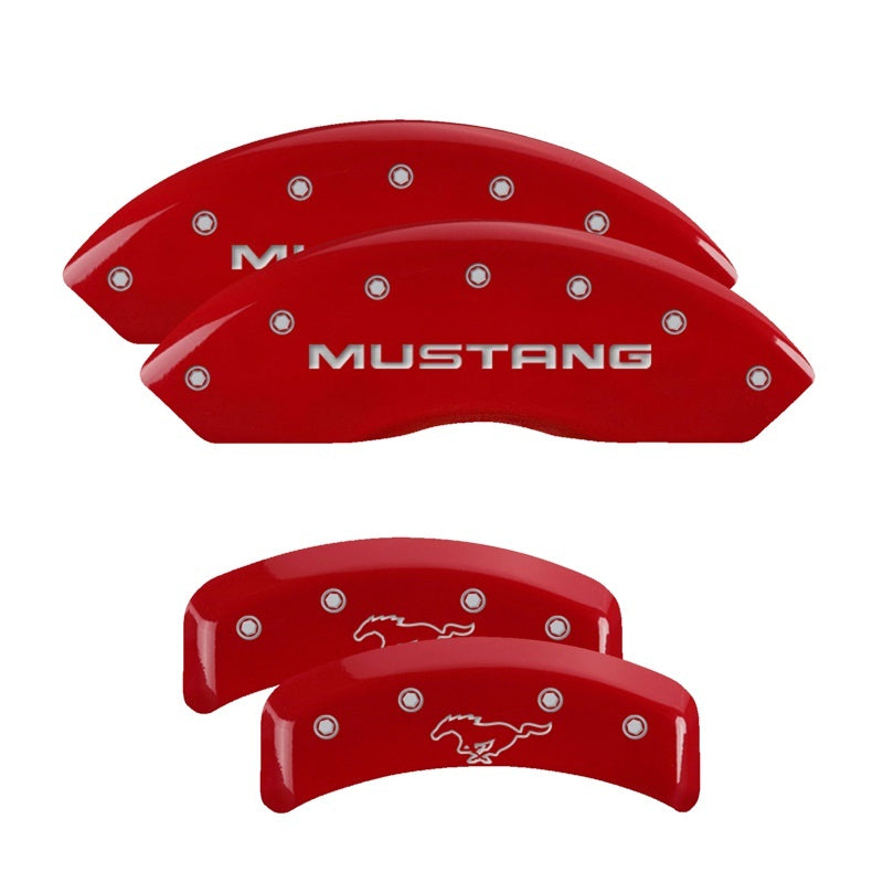 Load image into Gallery viewer, MGP 4 Caliper Covers Engraved Front &amp; Rear MGP Red finish silver ch
