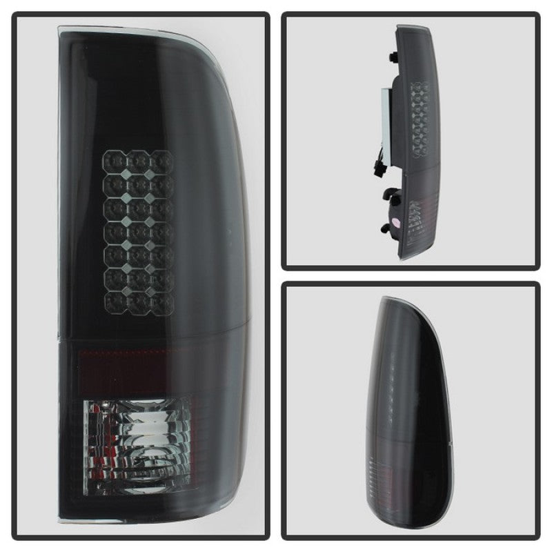 Load image into Gallery viewer, Spyder Ford F150 side 97-03/F250 Super Duty 99-07 LED Tail Lights Blk Smke ALT-YD-FF15097-LED-BSM
