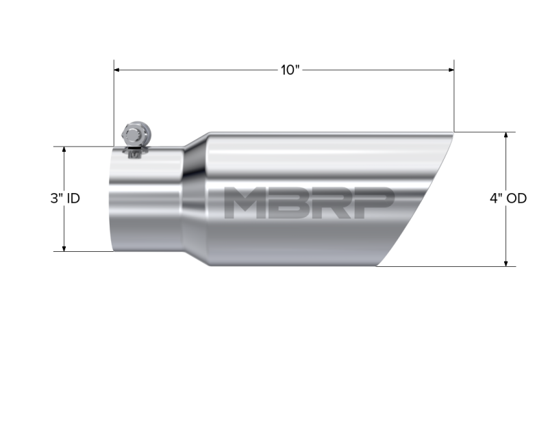 Load image into Gallery viewer, MBRP Universal Tip 4in OD 3in Inlet 10in Length Dual Wall Angled End T304
