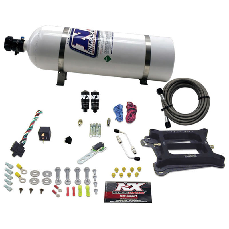 Load image into Gallery viewer, Nitrous Express 4150 Hitman Plus 4-BBL Nitrous Kit (50-200HP) w/15lb Bottle
