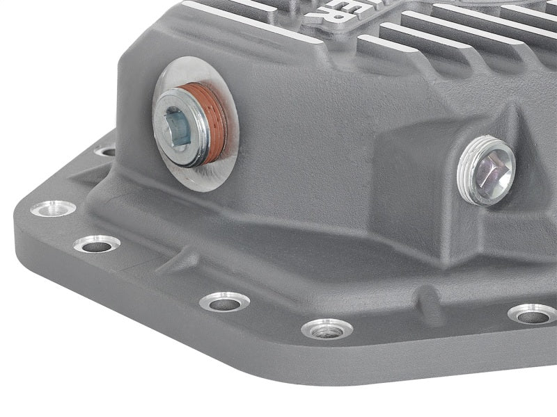 Load image into Gallery viewer, aFe Power Street Ser Rear Diff Cover Raw w/Mach Fin 2017 Ford Diesel Trucks V8-6.7L(td) Dana M275-14
