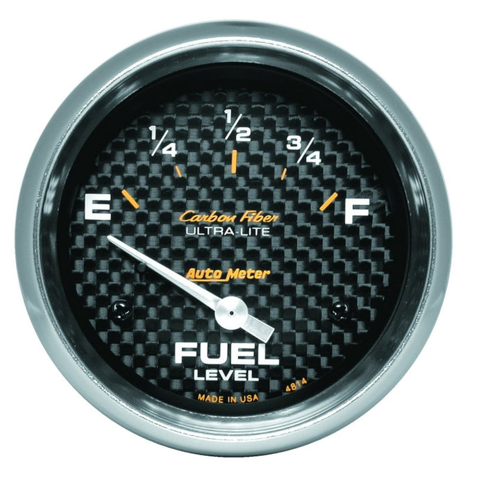 AP 65+ GM 2-5/8in Fuel Level Carbon Fiber Electric Gauge Pod