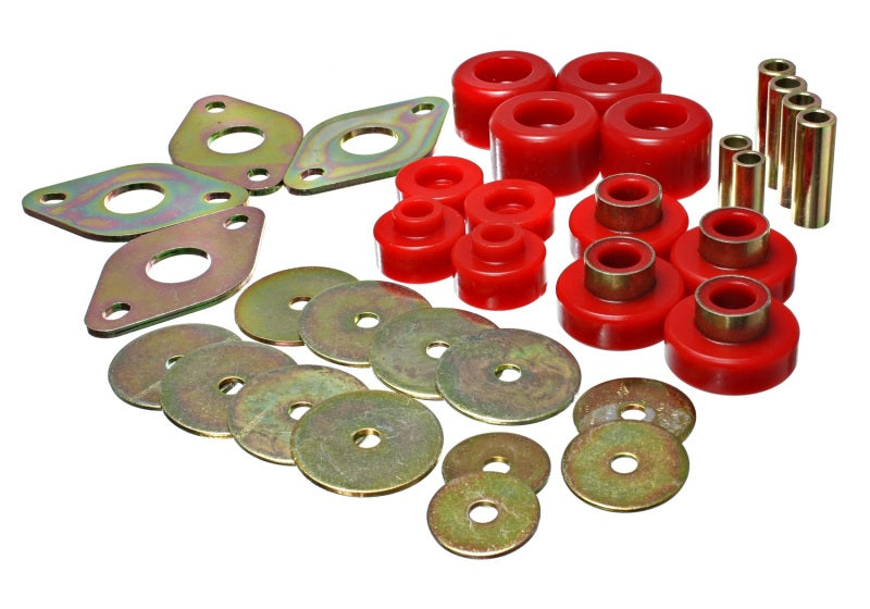 Load image into Gallery viewer, Energy Suspension Body Mount Set-Reg Access &amp; Dbl Cab - Red
