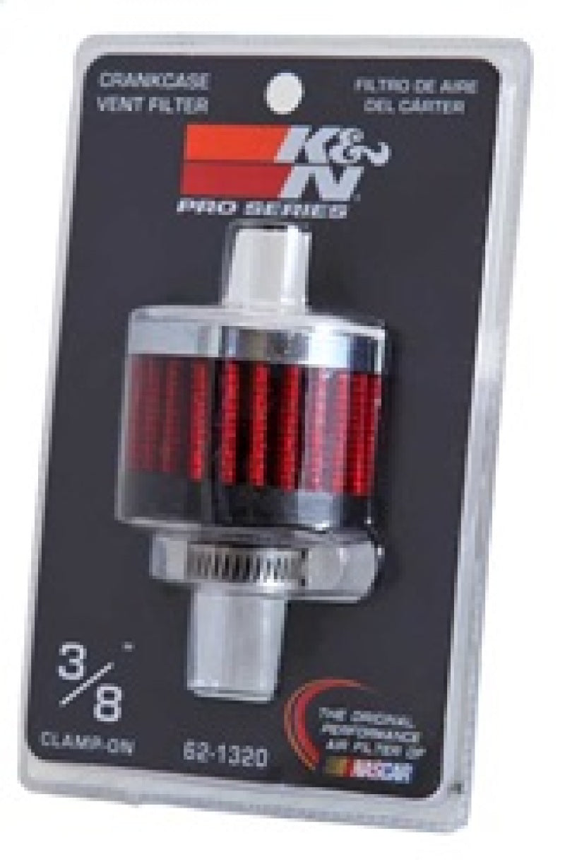 Load image into Gallery viewer, K&amp;N Clamp On Rubber Base Crankcase Vent Filter 0.375in Flange ID x 2in OD x 1.5in Height
