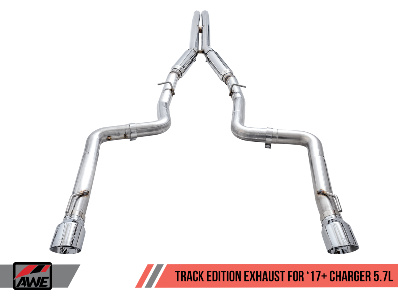 Load image into Gallery viewer, AWE Tuning 2017+ Dodge Charger 5.7L Track Edition Exhaust - Chrome Silver Tips
