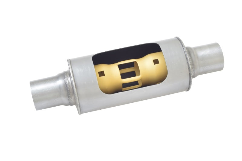 Load image into Gallery viewer, Gibson MWA Superflow Center/Center Round Muffler - 5x10in/2.5in Inlet/2.5in Outlet - Stainless
