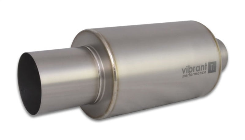 Load image into Gallery viewer, Vibrant Titanium Muffler w/Straight Cut Natural Tip 2.5in. Inlet / 2.5in. Outlet
