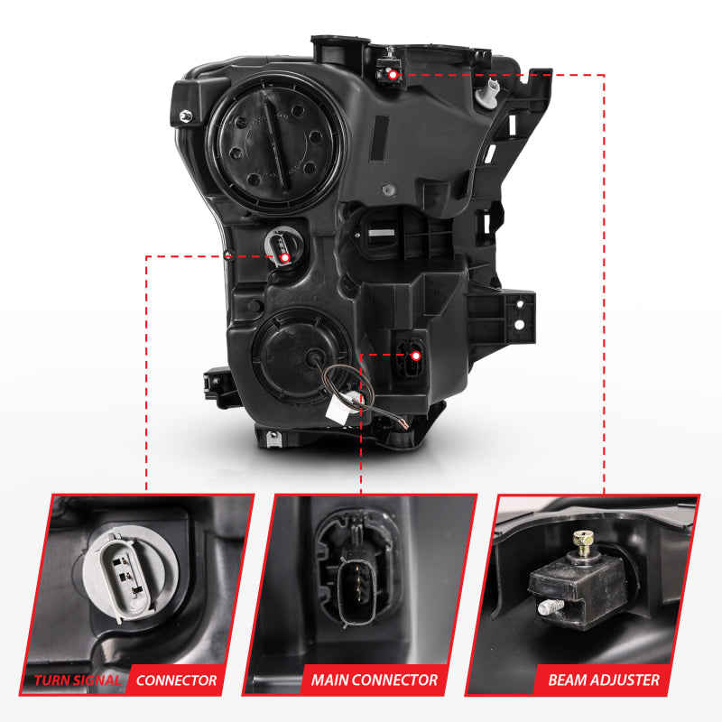Load image into Gallery viewer, ANZO 2015-2017 Ford F-150 Projector Headlights w/ Plank Style Switchback Black w/ Amber
