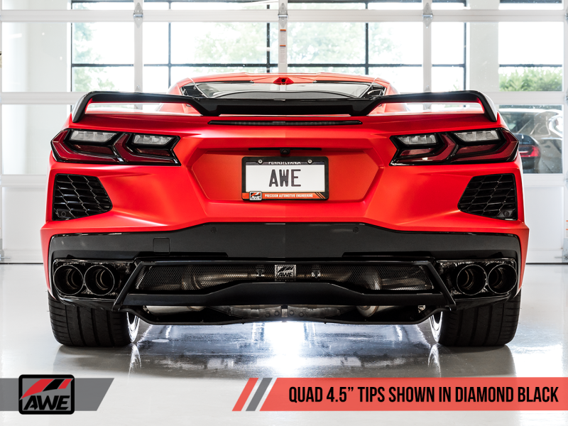 Load image into Gallery viewer, AWE Tuning 2020 Chevrolet Corvette (C8) Track Edition Exhaust - Quad Diamond Black Tips
