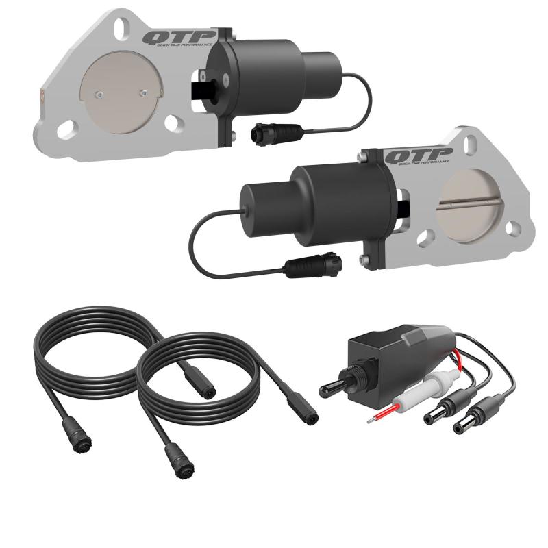 Load image into Gallery viewer, QTP 2.25in Bolt-On QTEC Dual Electric Cutout Valves - Pair
