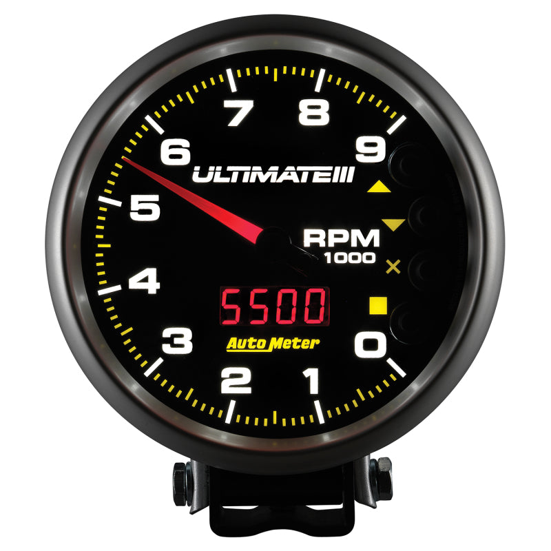 Load image into Gallery viewer, Autometer 5 inch Ultimate III Playback Tachometer 9000 RPM - Black
