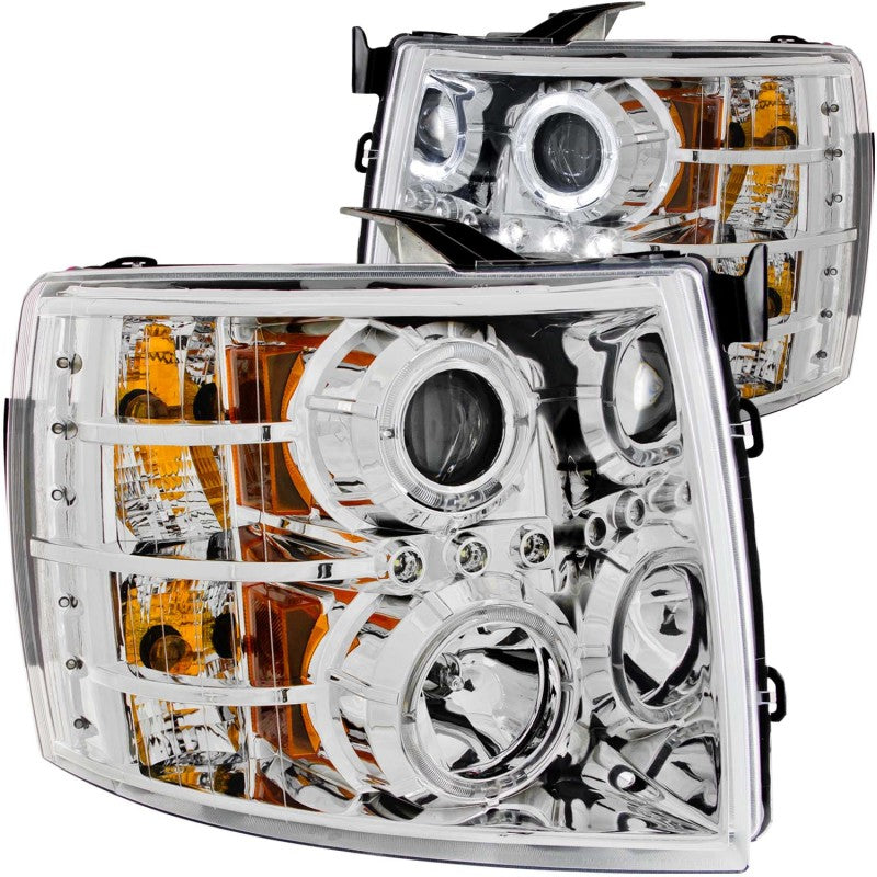 Load image into Gallery viewer, ANZO 2007-2013 Chevrolet Silverado 1500 Projector Headlights w/ Halo Chrome
