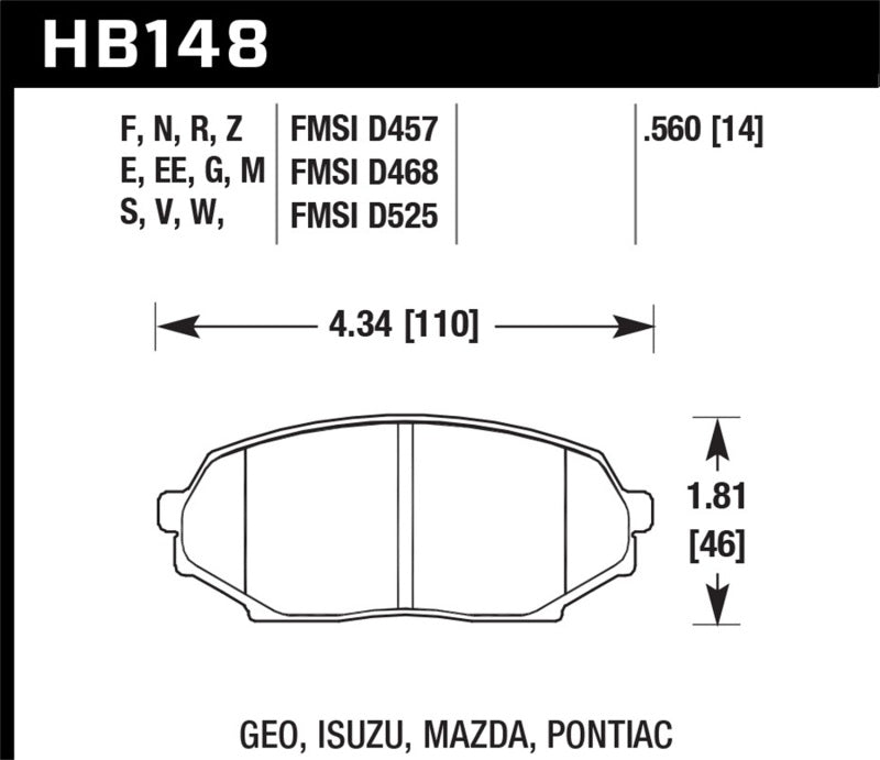 Load image into Gallery viewer, Hawk 90-93 Mazda Miata 1.6L Base Front ER-1 Brake Pads

