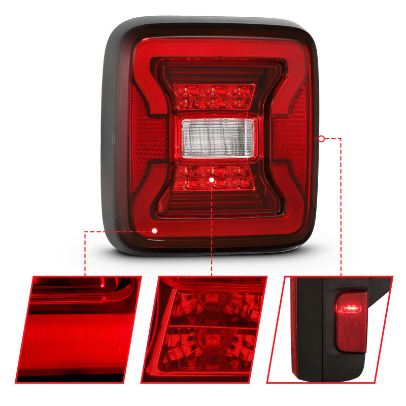 Load image into Gallery viewer, ANZO 18-19 Jeep Wrangler JL LED Taillights Black
