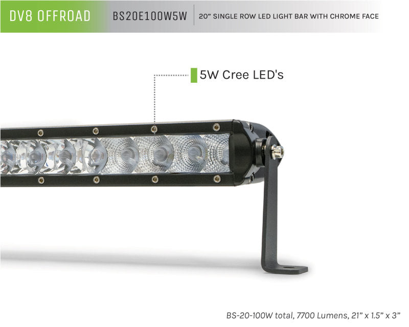 Load image into Gallery viewer, DV8 Offroad SL 8 Slim 20in Light Bar Slim 100W Spot 5W CREE LED - Black
