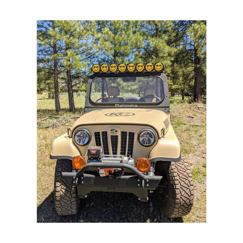 Load image into Gallery viewer, KC HiLiTES 6in. Hard Cover for Gravity Pro6 LED Lights (Single) - Smiley Face- Yellow/Black KC Logo
