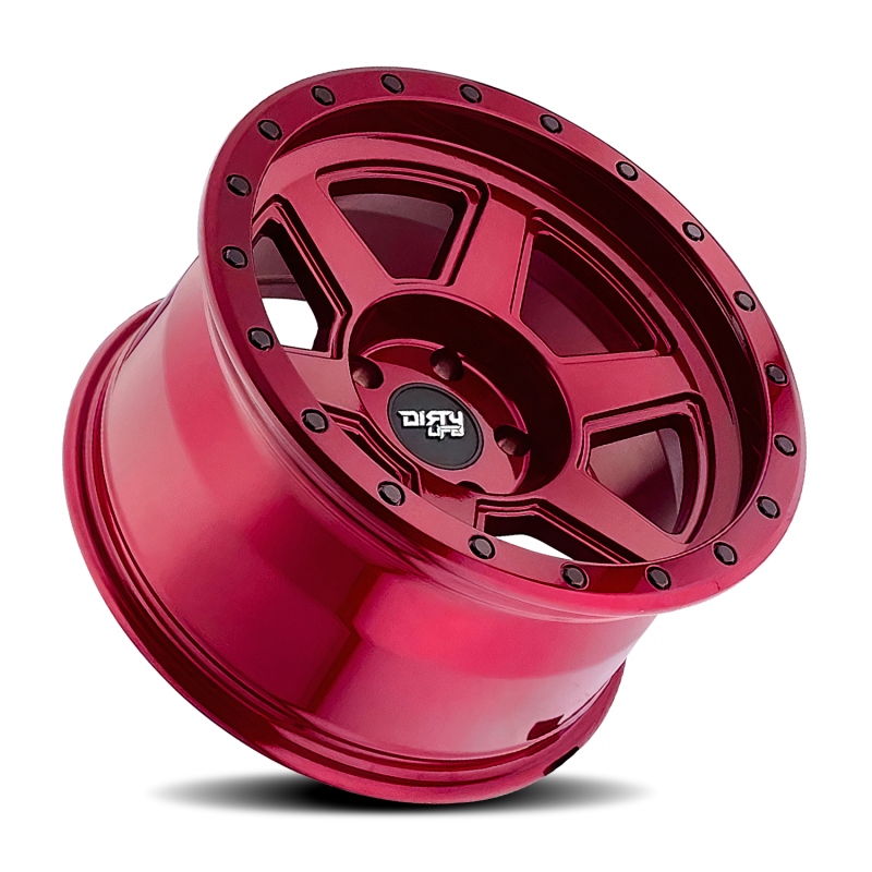 Load image into Gallery viewer, Dirty Life 9315 Compound 17x9 / 6x139.7 BP / -12mm Offset / 106mm Hub Crimson Candy Red Wheel
