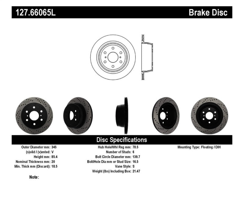 Load image into Gallery viewer, StopTech 07-10 GMC Sierra (w/ Rear Drum) / 07-09 GMC Yukon Rear Left Slotted &amp; Drilled Rotor

