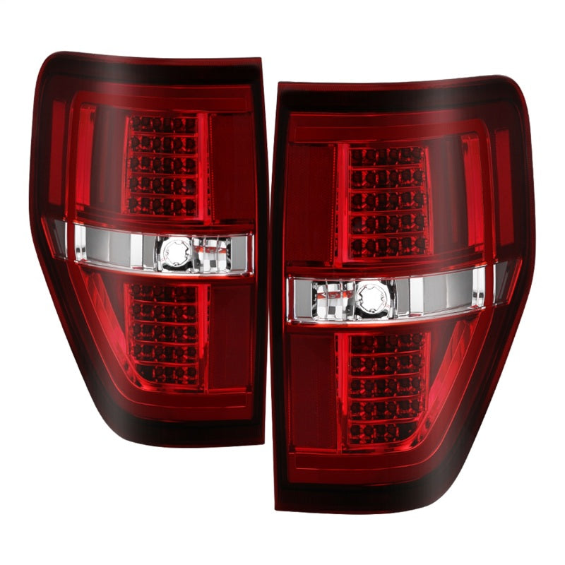 Load image into Gallery viewer, xTune 09-14 Ford F-150 Light Bar LED Tail Lights - Red Clear (ALT-JH-FF15009-LBLED-RC)
