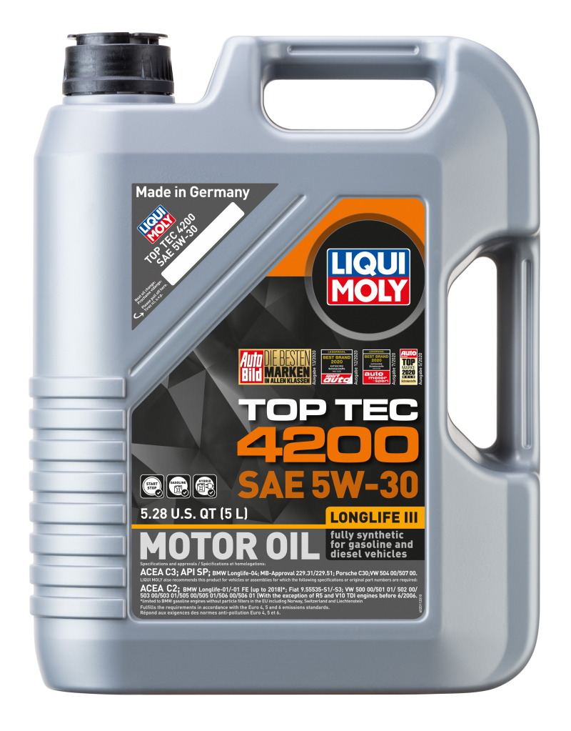 Load image into Gallery viewer, LIQUI MOLY 5L Top Tec 4200 New Generation Motor Oil SAE 5W30
