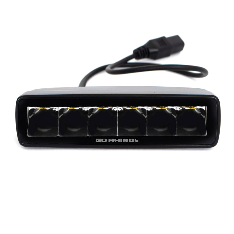 Load image into Gallery viewer, Go Rhino Xplor Blackout Series Sixline LED Spot Light Kit (Surface/Threaded Stud Mount) - Blk (Pair)
