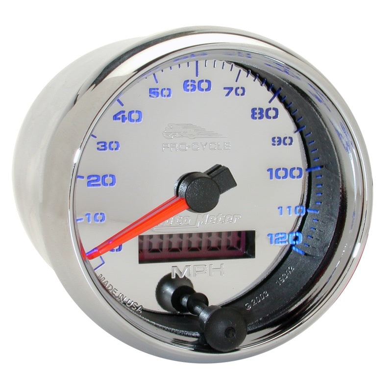 Load image into Gallery viewer, Autometer Pro-Cycle Gauge Speedo 2 5/8in 120 Mph Elec Chrome
