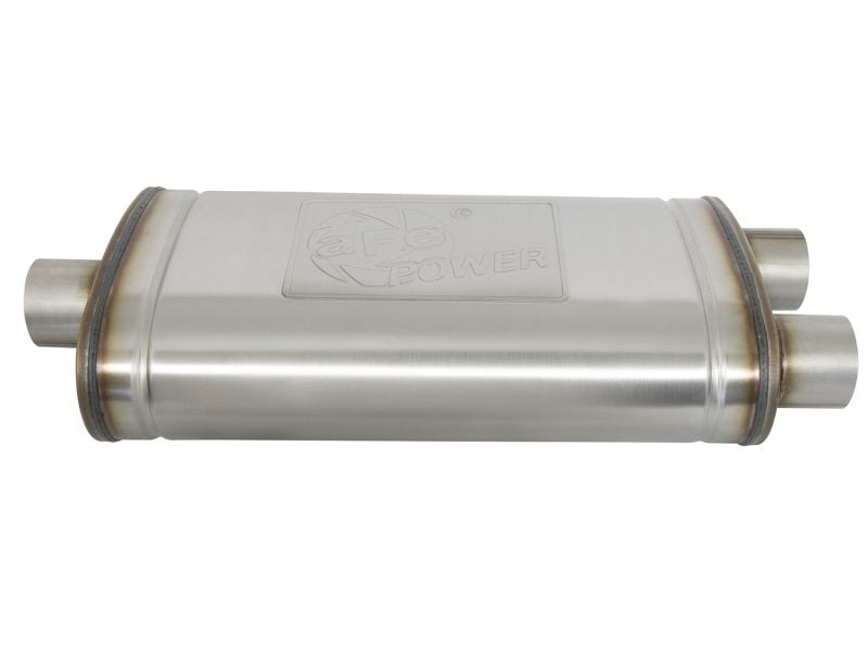 Load image into Gallery viewer, aFe MACHForce XP SS Muffler 3in Center Inlet / 3in Offset Outlet 22in L x 11in W x 6in H Body
