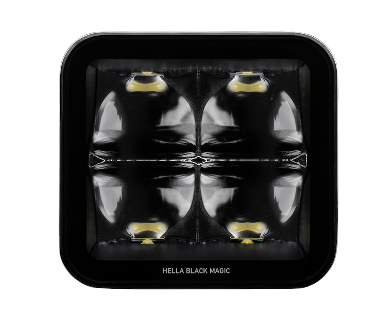 Load image into Gallery viewer, Hella Universal Black Magic 3.2in L.E.D. Cube Kit - Spot Beam
